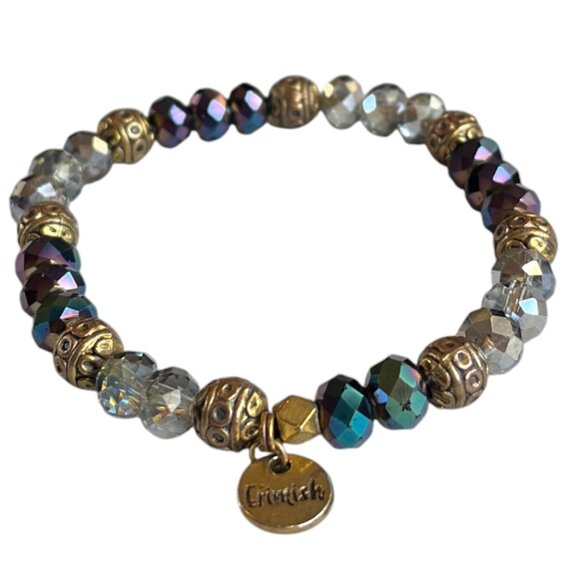 Erimish Multicolor Beaded Bracelet with Gold Accents - Picture 1 of 3